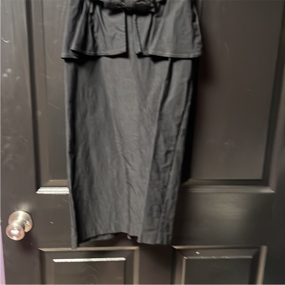Stop Staring vintage inspired pinup retro Elegant Black Peplum Dress - Picture 6 of 15
